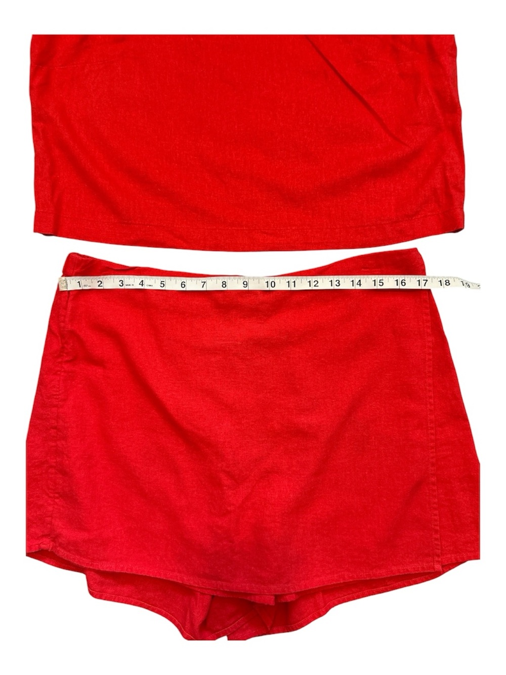 Old Navy Red/Orange Linen Blend Matching Set Tank Top & Skort Women’s Large - Picture 4 of 8